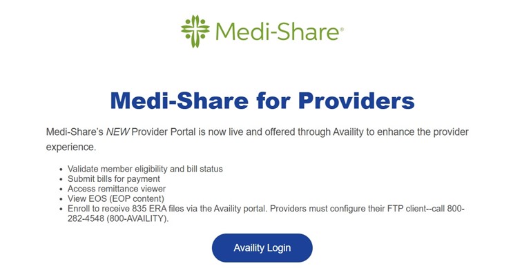 Medi-Share Provider Portal
